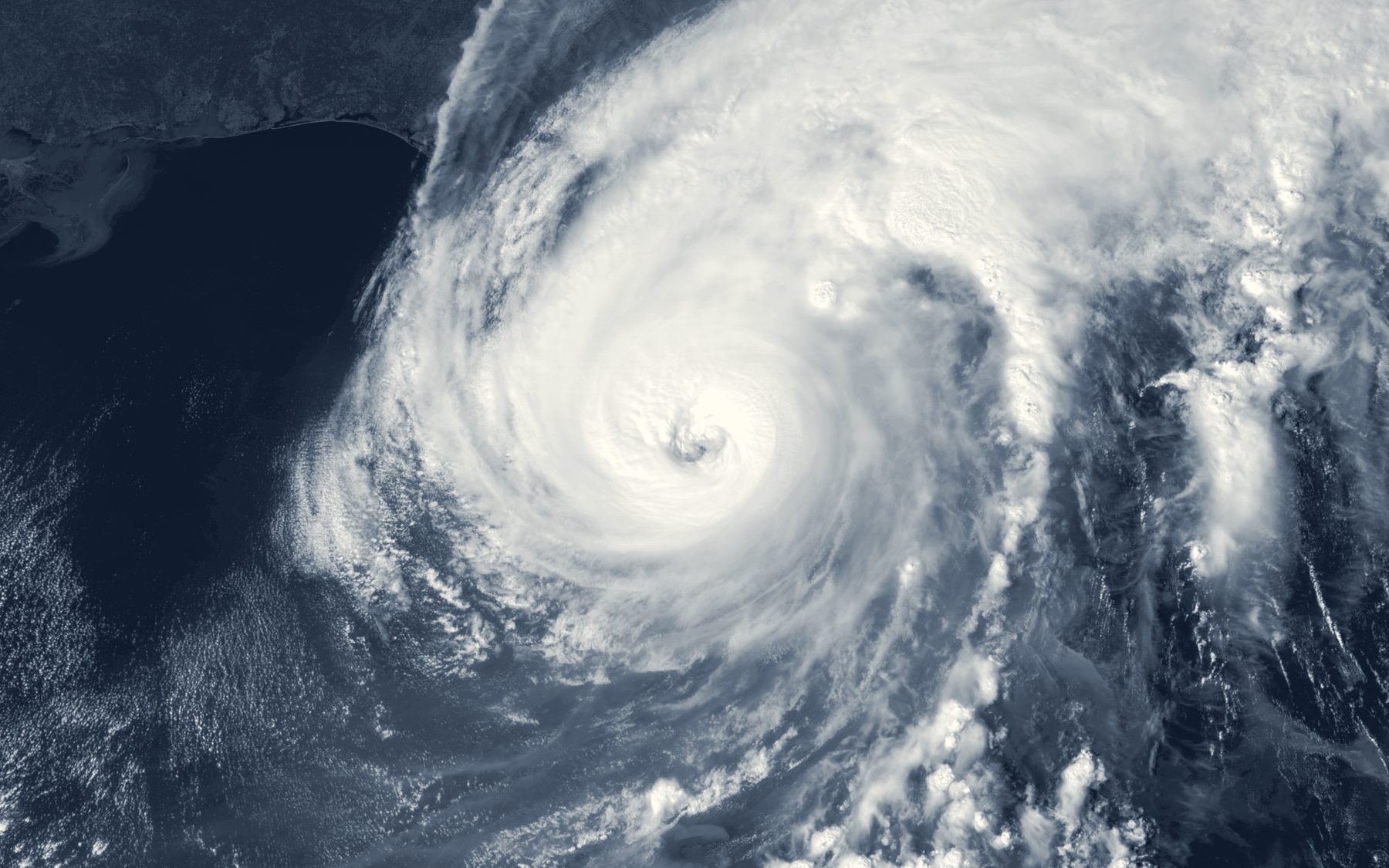 Satellite image of Hurricane Ian over southwest Florida at landfall